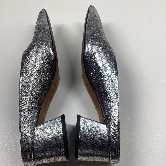 Vince Ralston Silver Metallic Leather Mules Size 8 - Picture 9 of 15